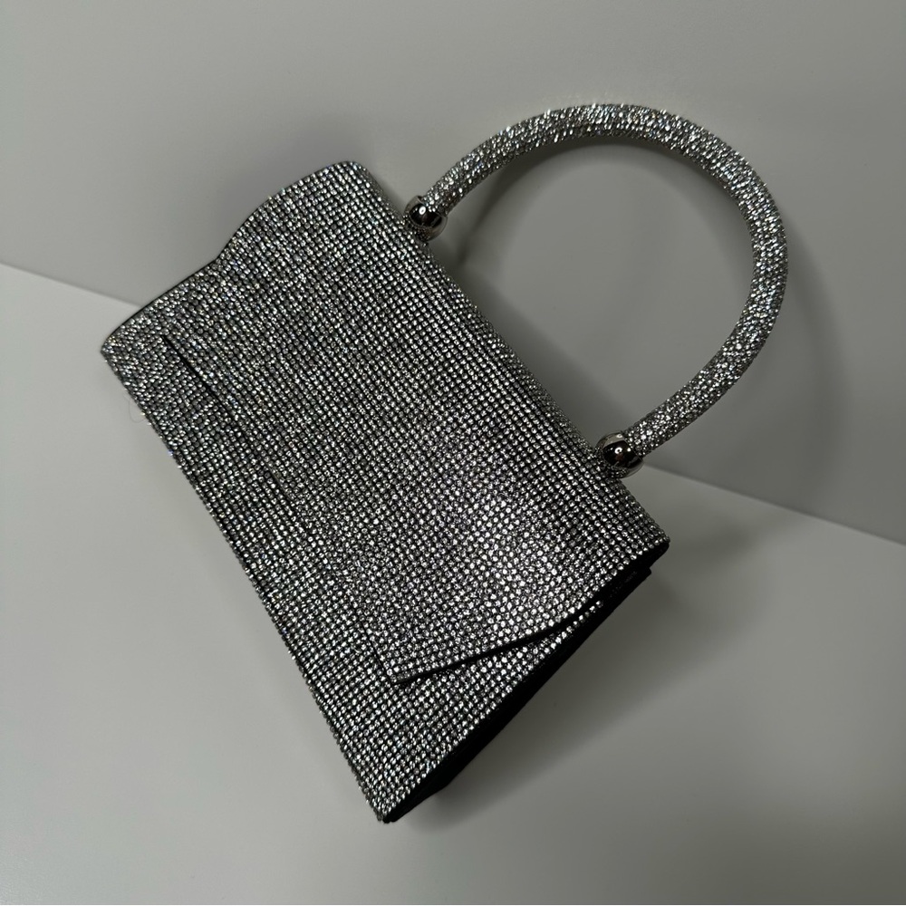 Sparkly Rhinestone Mini Top Handle Crossbody Purse - Picture 4 of 7